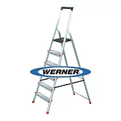 美國Werner穩耐安全梯 鋁合金寬踏板6階梯 大平臺 鋁梯 A字梯 梯子 /組 L236R-2（確認訂購後無法退換貨）