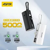 ASPOR 隱藏直插式口袋行動電源(數顯20W快充版) Lightning款(白色)