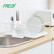 【日本和平FREIZ】Blance 寬型碗盤餐具瀝水籃(附筷筒)