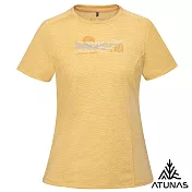 【ATUNAS 歐都納】女款循環酷涼節能抑菌短袖T恤/涼感衣A1TS2511WC- S 麻花黃