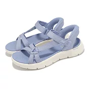 Skechers 涼鞋 Go Walk Flex Sandal Slip-Ins 女鞋 藍 魔鬼氈 瞬穿科技 健走鞋  141481PERI