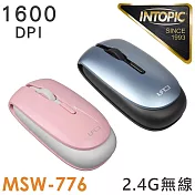 INTOPIC 廣鼎 2.4GHz飛碟無線光學滑鼠(MSW-776) 藍黑