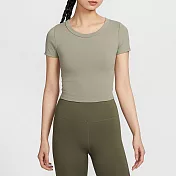 NIKE AS W NK ONE FITTED DF SS TOP 女短袖上衣-綠-FN2805320 XS 綠色
