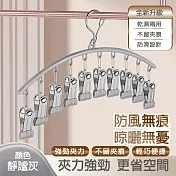 多功能防風晾曬襪夾10夾  (晾衣夾 晾衣架 曬襪架 內衣夾 衣架 吊襪架 毛巾架 襪夾 襪架) 靜謐灰
