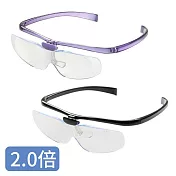 日本進口【IKEDA】池田 眼鏡式放大鏡 2倍 HF-70E 紫色