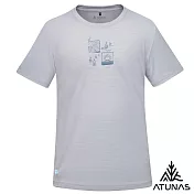 【ATUNAS 歐都納】男款循環排汗透氣短袖T恤/大尺碼A8TS2526MC*- M 淺灰
