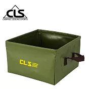 【韓國CLS】戶外多功能方形折疊水桶/儲水盆/水袋(三色任選) 軍綠色
