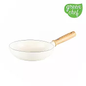 GreenChef 東京木紋系列 深煎鍋 24cm(奶油白)(不含蓋)