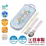 【百科良品】日本製 角落生物 唐老鴨  湯姆貓與傑利鼠 環保筷子+湯匙+叉子三件餐具組 抗菌加工Ag+(日本境內版) 角落生物-出遊趣