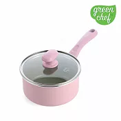 GreenChef Sandstone系列 單柄湯鍋16cm(含蓋)(櫻花粉)