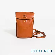 ZODENCE HIM義大利植鞣革斜背手機包  經典駝