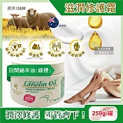 澳洲G&M澳芝曼-潤澤修護肌膚維他命E綿羊油保養乳霜250g/罐(身體護理萬用霜,手足滋潤精華乳,美體護膚乳,晚安面霜,滋養皮膚光澤,全膚質適用) 日間綿羊油(綠標)
