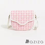 aziza 小象圖騰象鼻袋蓋斜背小包  果凍粉