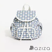 aziza 小象圖騰翻蓋後背包  千鳥藍