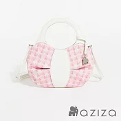 aziza 小象圖騰手拿斜背蝴蝶包 果凍粉