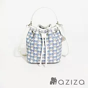aziza 小象圖騰手提斜背水桶包  千鳥藍