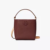 TORY BURCH 素色皮革內裏麂皮兩用包-酒紅