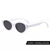 【SUNS】抗UV太陽眼鏡 韓版貓眼墨鏡 經典潮流墨鏡 百搭高質感墨鏡 S531 白框灰片