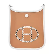 Hermes 愛馬仕 Neo Evelyne 16cm H LOGO迷你帆布斜/肩揹包(AD沙棕/象灰/奶灰/銀釦)