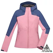 【ATUNAS 歐都納】女款GORE-TEX PACLITE PLUS單件式防水外套/大尺碼A1GTGZ02W*- S 霧粉/深藍紫