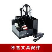 【O-Life】旋轉膠帶臺置物收納盒-不含文具/小物整理盒/儲物盒/桌面收納 黑灰色