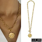 ELLIE VAIL 邁阿密防水珠寶 鑲鑽光芒太陽項鍊 T扣金色古巴項鍊 Briar Toggle