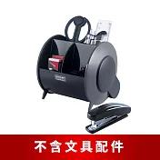 O-Life 90度旋轉置物整理收納盒-不含文具/小物整理盒/儲物盒/桌面收納 黑灰色