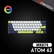 FANTECH ATOM63 60% 可換軸體RGB 青軸機械式鍵盤(MK874)-白色款