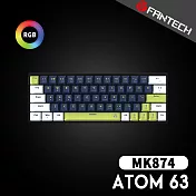 FANTECH ATOM63 60% 可換軸體RGB 紅軸機械式鍵盤(MK874)-藍色款