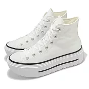 Converse 休閒鞋 All Star Lift Double Stack 男鞋 女鞋 白 黑 高筒 厚底 增高 A12976C 23cm WHITE/BLACK