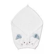 CB Japan 動物造型超細纖維擦頭包巾  貓咪藍