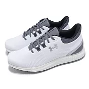 Under Armour 高爾夫球鞋 Drive Medal SL 男鞋 寬楦 白 灰 防潑水 抓地 運動鞋 UA 3028240100 29.5cm WHITE/GREY