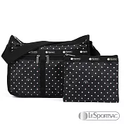 LeSportsac - Standard 雙口袋A4大書包-附化妝包 (粉白圓點)