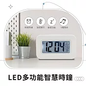LED多功能智慧時鐘白色－鬧鐘 溫度日期顯示多功能合一