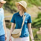 【ATUNAS 歐都納】女款循環酷涼節能抑菌短袖POLO衫/大尺碼A1PS2514WC- S 夜幕藍印花