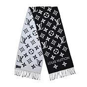 Louis Vuitton Essential Monogram圖案羊毛圍巾 黑色