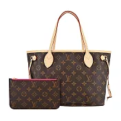 Louis Vuitton Neverfull PM經典 Monogram帆布托特包 (卡其)