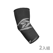 【Reebok】Elbow Support 透氣運動護肘 (兩入組) L Black/Grey