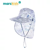 【MARCUS＆MARCUS】Marckids2合1兒童抗UV遮頸防曬帽-深海
