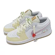 Nike 休閒鞋 Air Jordan 1 Low GS 大童 女鞋 蘑菇 奶油黃 粉紅 AJ1 一代 IB8861-151