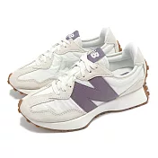 New Balance 休閒鞋 327 女鞋 米白 紫 麂皮 拼接 復古 膠底 運動鞋 NB WS327FTC-B 23cm BEIGE/PURPLE 23cm BEIGE/PURPLE