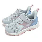 New Balance 休閒鞋 Rave Run V2 中童 寬楦 灰 藍 粉 魔鬼氈 緩衝 小朋友 運動鞋 NB YTRAVAG2-W