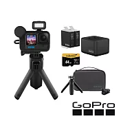 【GoPro】HERO12 Black CE創作者旅遊必備套組 (HERO12 創作者+旅行套件組+Enduro雙座充+雙電池+64G記憶卡) 公司貨
