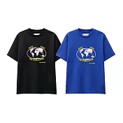 Nike Worldover Football T-Shirt 黑色/寶藍 圓領 FB2750 XS 黑