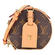 Louis Vuitton Mini Boite Chapeau Monogram帆布皮革吊牌圓形斜背包 (卡其)
