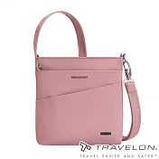 【Travelon 美國防盜包】Roam防盜斜背包-聯名款/斜肩包/側肩包/小方包TL-43675A- 粉紅
