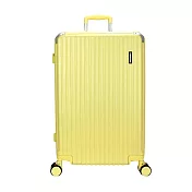 DF travel - 佛羅倫薩 ABS耐磨附杯架TSA內崁式海關密碼鎖 USB 雙排靜音飛機輪20吋行李箱-共4色 黃色