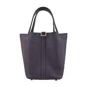 Hermes 愛馬仕 Picotin Lock 18CM T/C 牛皮桶包(葡萄紫/W刻/金釦)