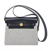 Hermes 愛馬仕 Mini Herbag 20cm 帆布斜揹包(AC黑色/W刻/金釦)