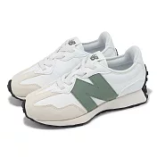 New Balance 休閒鞋 327 中童 寬楦 白 綠 透氣 緩衝 魔鬼氈 小朋友 運動鞋 NB PH327SJ-W